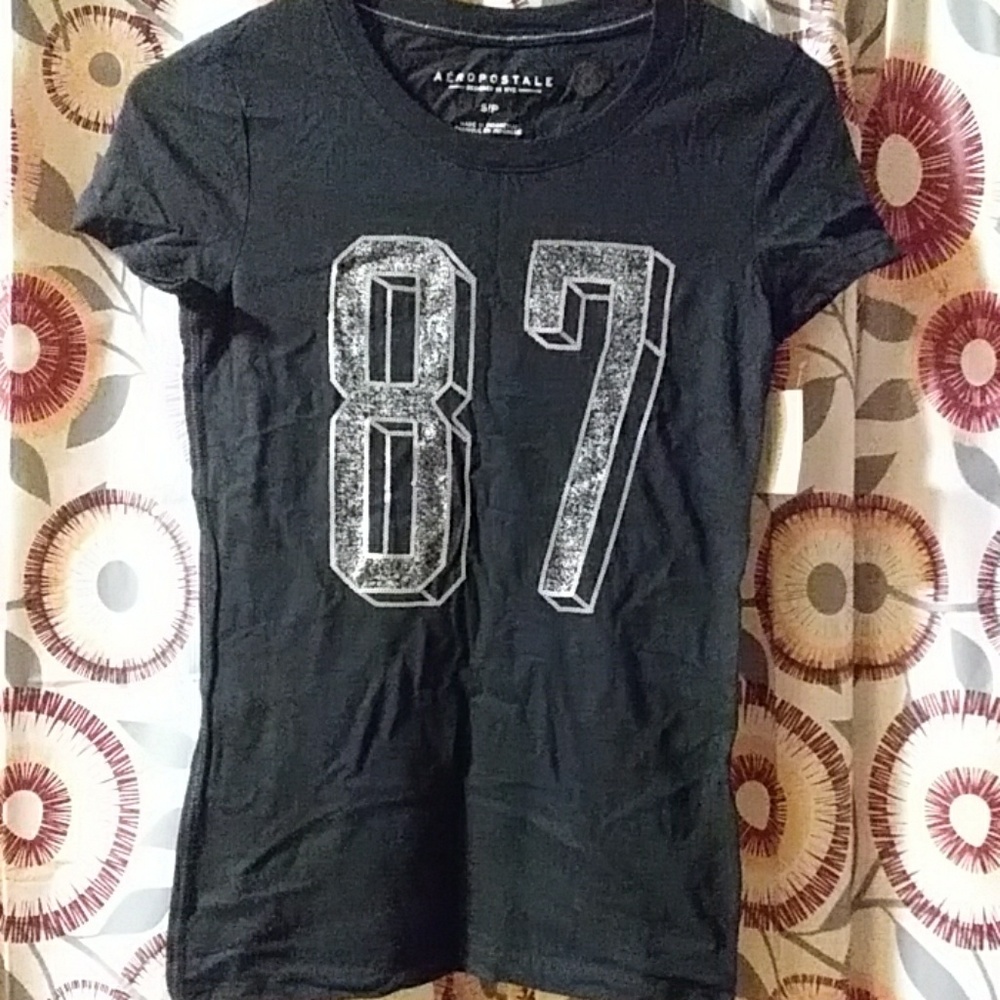 Aeropostale shirt top "87" sequins Size S NWT